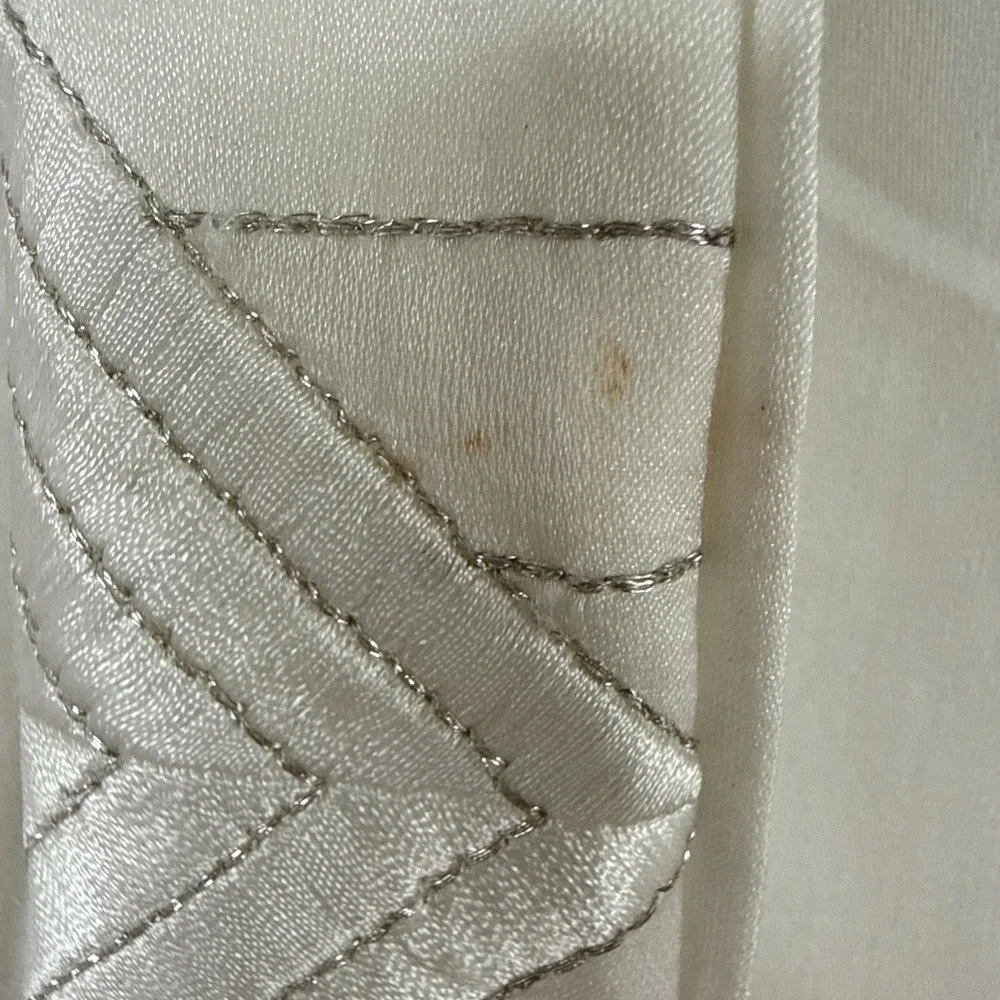 Hotel Collection Euro Shams Finest Bed Linen Embroidered Silver Cotton Silk READ